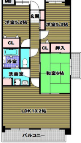 シャルマン和泉の間取り