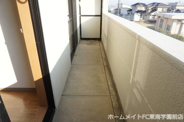 熊本市北区飛田２丁目のアパートのバルコニー