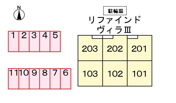 リファインドヴィラⅢの区画図