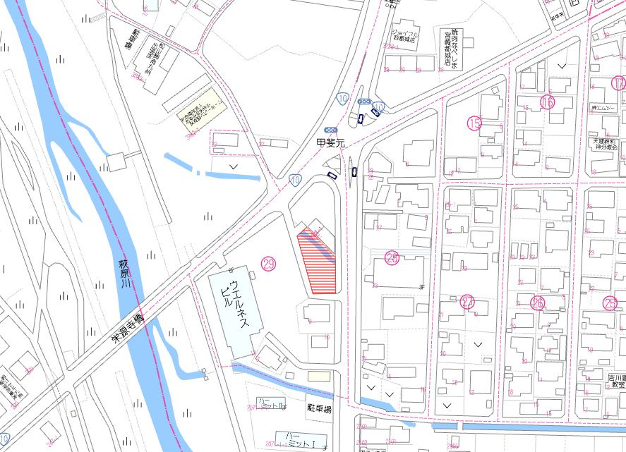 都城市甲斐元町の売地の土地図