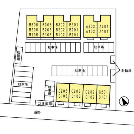 サンヒルズ　Ｃ棟　　刈谷市近郊の賃貸はクラスホームの駐車場