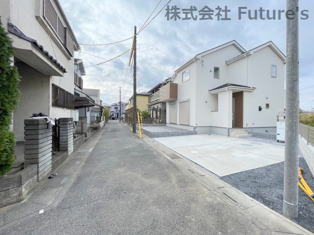 松伏町大字金杉　新築戸建　全1棟の前面道路含む現地写真|前面道路含む現地写真です。