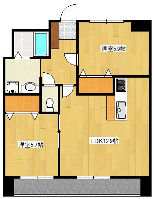熊本市南区田井島２丁目の賃貸マンションの間取り