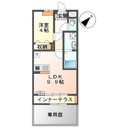 熊本市東区下南部１丁目のアパートの間取り