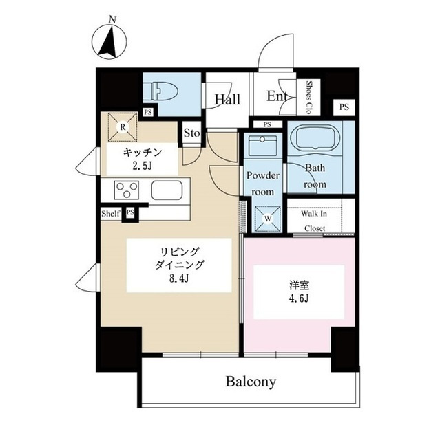 テラス文京本郷の間取り|1LDK