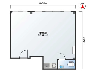 大津市梅林１丁目の事務所の間取り
