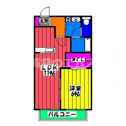 【間取り】 | プチ・シャトレ笹原Ａの間取り
