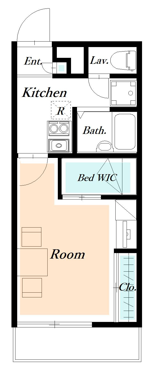 レオパレスMOANAの間取り|間取り反転部屋