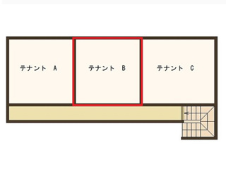 野洲市六条の店舗事務所の区画図