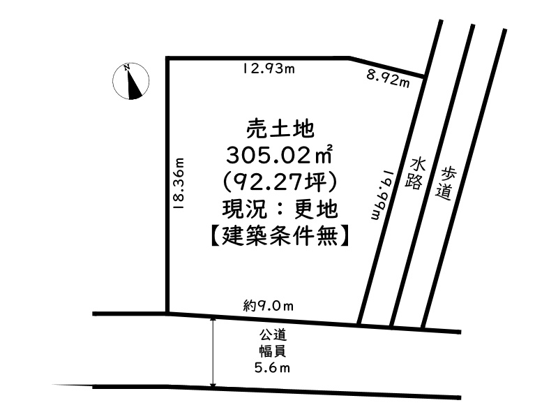 姫路市大津区天満／売土地の土地図