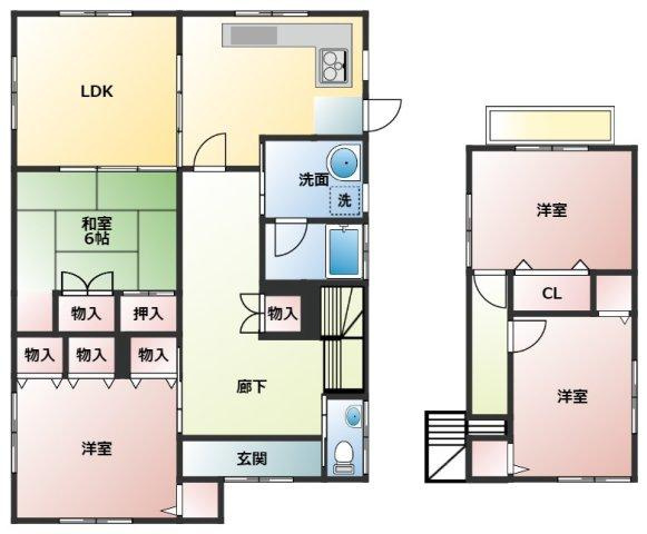 福江町戸建ての間取り