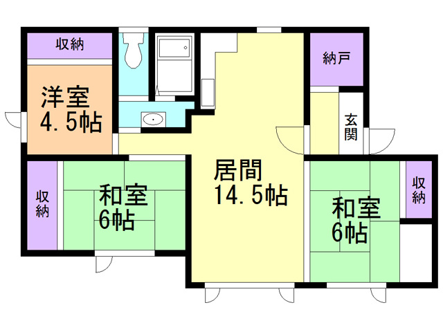 室蘭市水元町19-6戸建の間取り