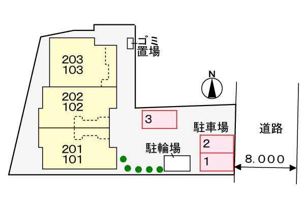 シェル・ヒルズの駐車場