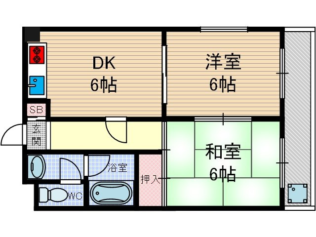 エリータ鳥飼の間取り