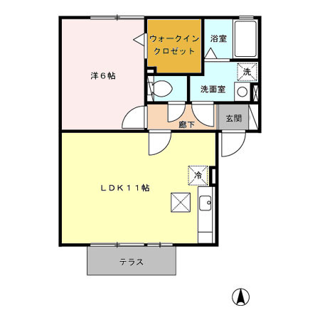 合志市須屋のアパートの間取り