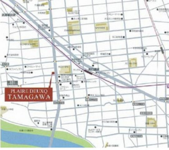 プレールドゥーク多摩川の地図