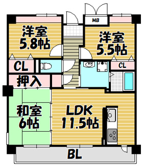 【間取り】 | ソレアード鶴見
