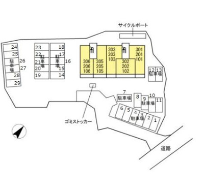 【区画図】 | エスポワール松橋 | 【エスポワール松橋】駐車場配置図