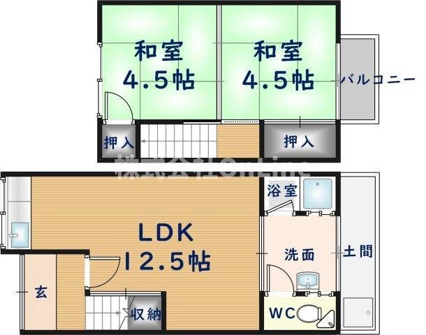 【間取り】 | 山科2F建貸家