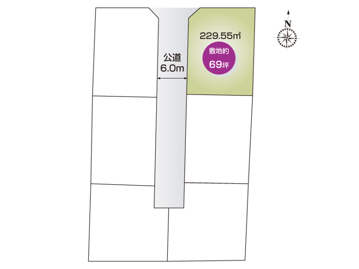 【区画図】伊勢崎市堀下町6区画　F区画