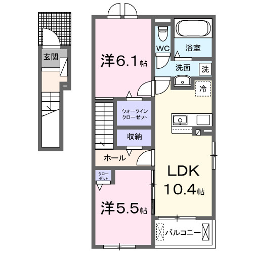 クレールAの間取り