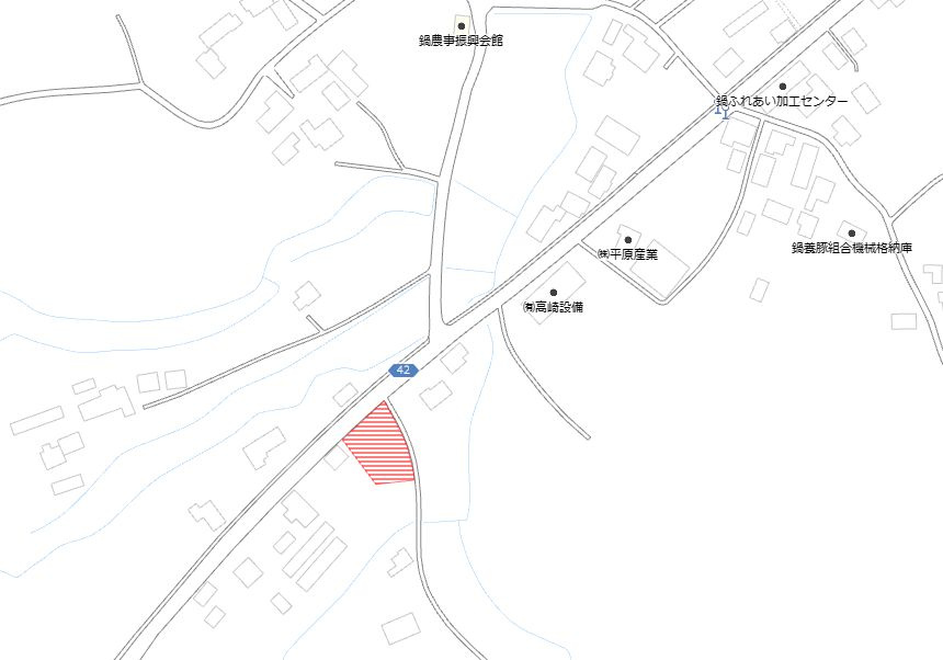 都城市高崎町大牟田の売地の土地図