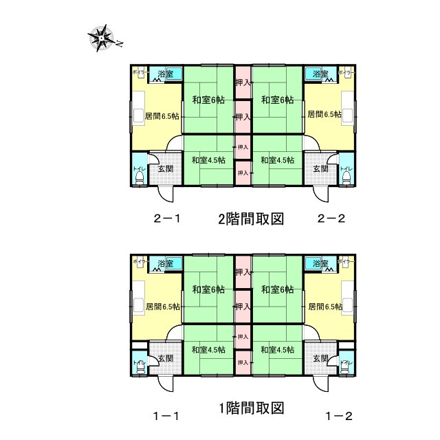 網走市桂町２丁目４１番地７、４４番地４、４５番３９　中古売共同住宅の間取り