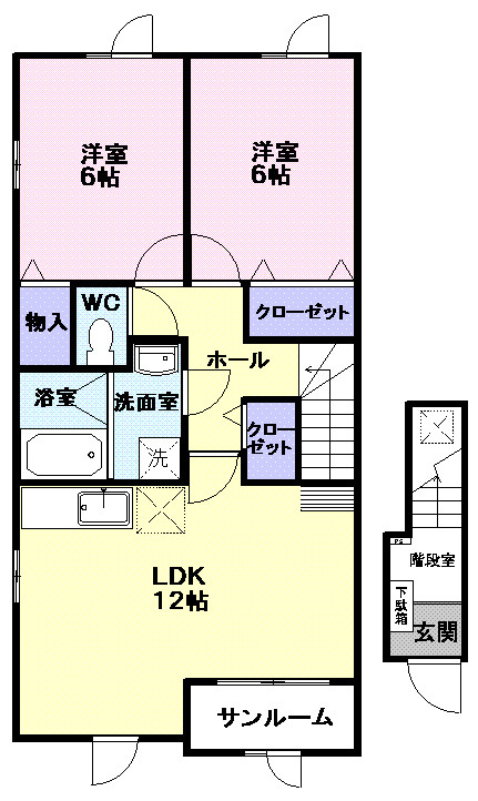 ウィスティリア　パディ弐番館の間取り|間取図