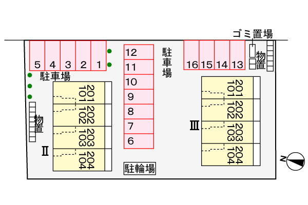 プラシードⅢの駐車場|駐車場