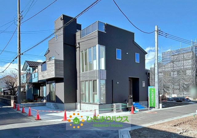 久喜市上町　新築未使用の外観|グレーの外観がシックでかっこいいですね。