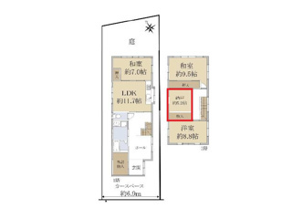 草津市西渋川１丁目の店舗一部の区画図