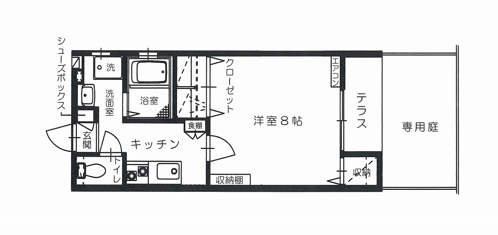 オーシャン髙田の間取り|オーシャン髙田　102号　