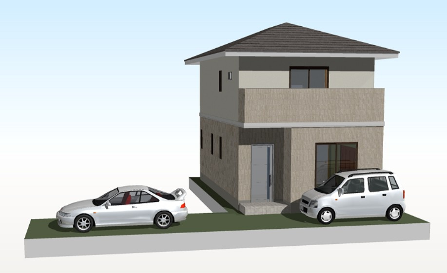 ルミエールタウン天美パート1の外観パース