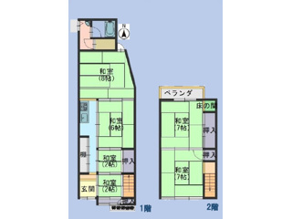 大津市追分町の店舗事務所の区画図
