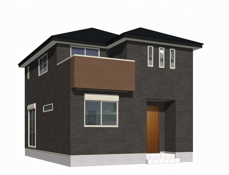 SUN COURT－サンコート－小倉南区蜷田若園2丁目　【小倉南区　新築戸建て】の外観パース|SUN COURT－サンコート－小倉南区蜷田若園2丁目　【小倉南区　新築戸建て】