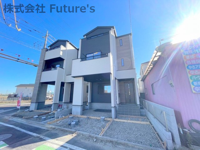 八潮市伊草1丁目　新築戸建　全2棟　1号棟の駐車場|カースペース並列2台確保