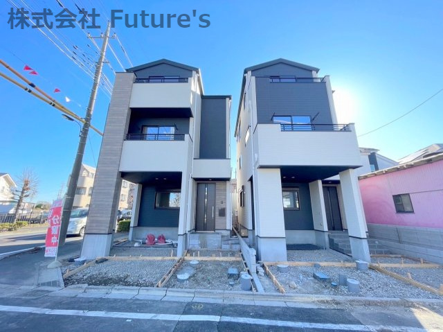 八潮市伊草1丁目　新築戸建　全2棟　1号棟の外観|広がりと明るさに拘った、建築デザイナーが創る世界に1邸だけの分譲住宅です