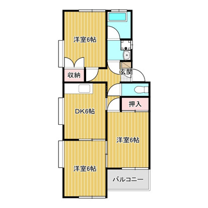 高良内コーポの間取り