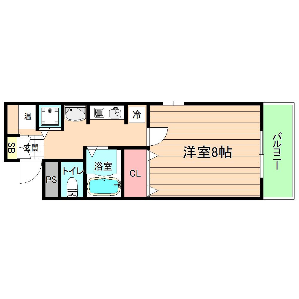 大阪市城東区中央３丁目の賃貸マンションの間取り