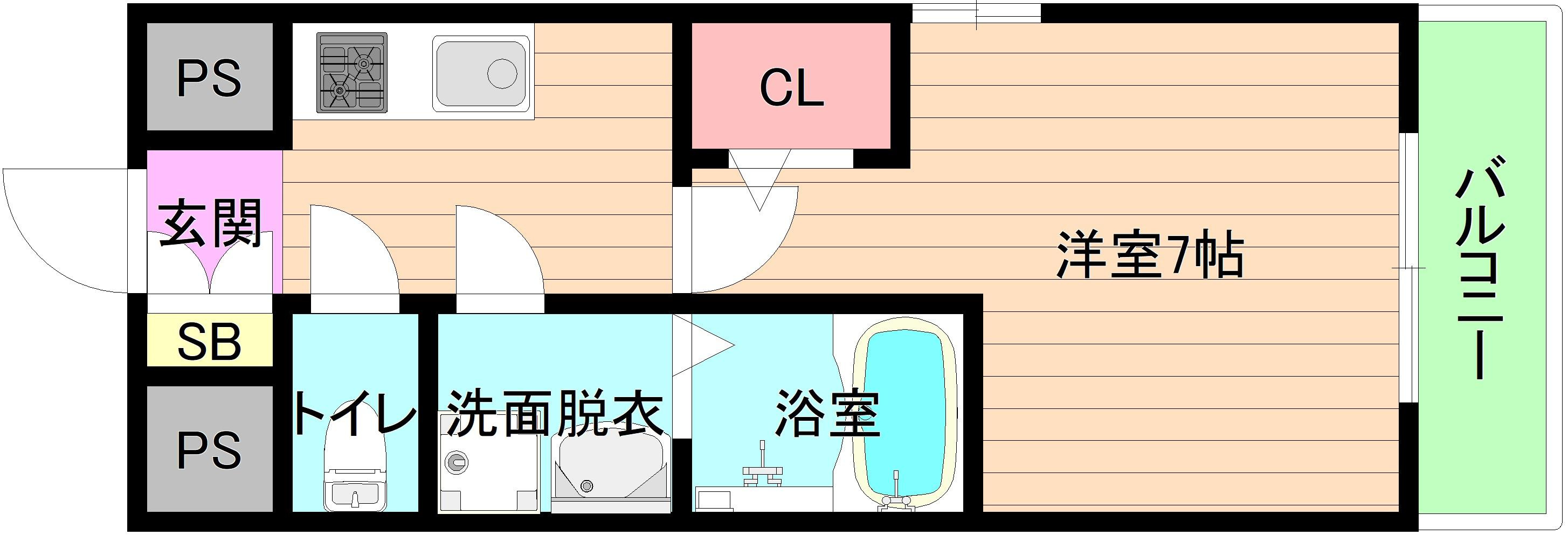 大阪市都島区中野町１丁目の賃貸マンションの間取り