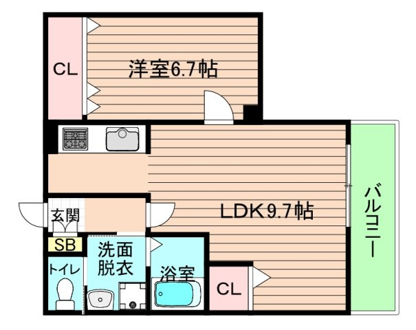 大阪市都島区都島南通１丁目の賃貸マンションの間取り