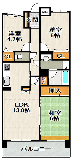 宝塚清荒神ヒルズの間取り