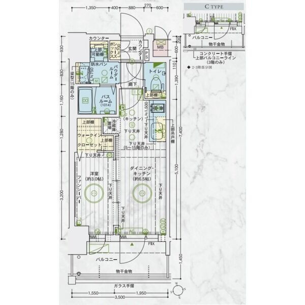 エステムコート名古屋鶴舞Ⅱレアーヴの間取り