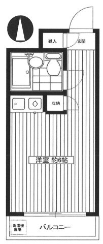 新井マンションの間取り|1R