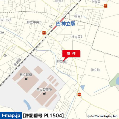 【地図】 | 神立東二丁目T貸地
