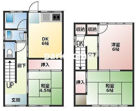 藤岡貸家（棟割り戸建て）の間取り|※内装が若干異なる場合がございます
