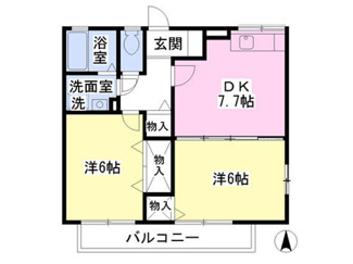 46.5平米の２ＤＫ♪