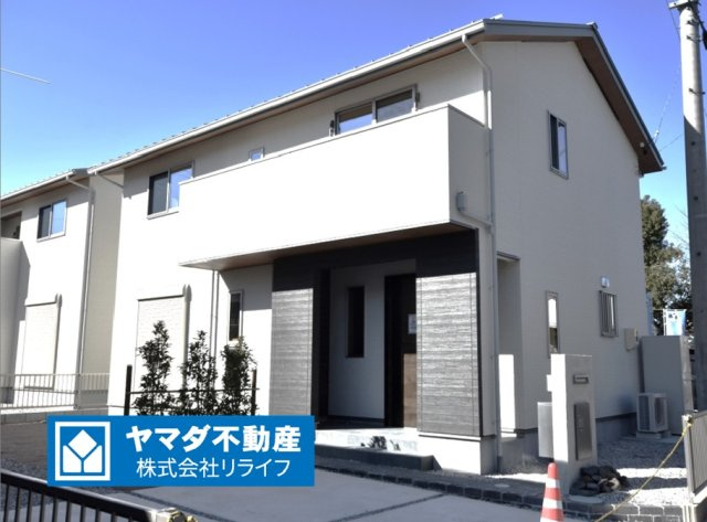 アクアタウン木戸　全３区画分譲の外観|■C号棟　LDKは広々１８帖！キッチンにはパントリー、玄関にはSIC、主寝室には大きなWIC付き！