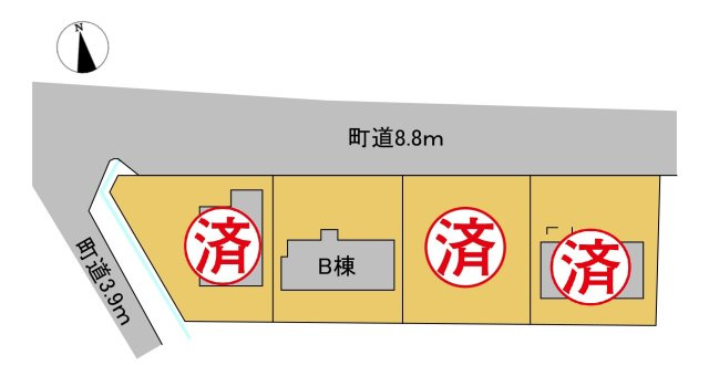 戸建　揖斐郡池田町八幡　全４区画分譲の区画図|■区画図
■YAMADA電機の　ヤマダ不動産　株式会社リライフ　大垣店■
いつでもお問合わせ下さい。
