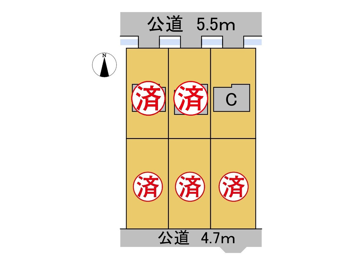 戸建　揖斐郡池田町片山　全6区画分譲の区画図|■区画図
■YAMADA電機の　ヤマダ不動産　株式会社リライフ　大垣店■
いつでもお問合わせ下さい。